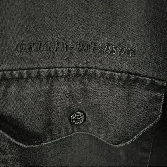 Mens Harley Davidson Black Button Up - Picture 5 of 5